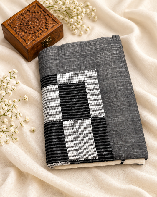 Black Linen Saree