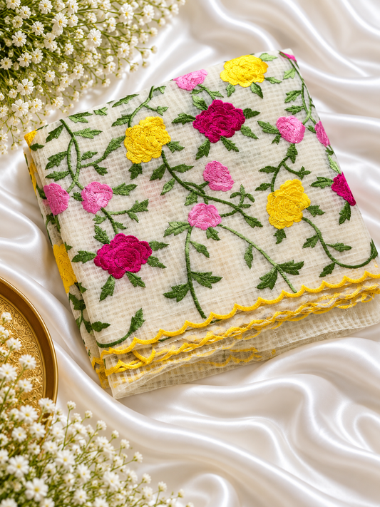 Multicoloured Pure Resham Saree