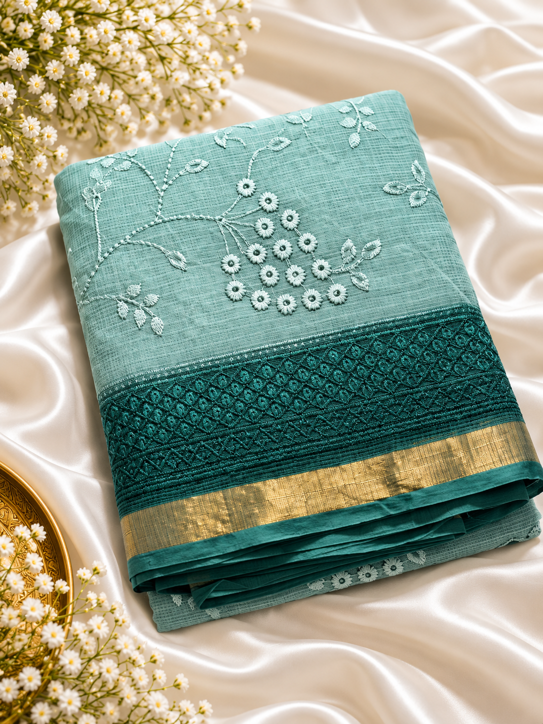 Light Green Pure Kota Cotton Saree