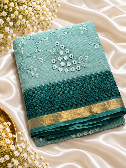 Light Green Pure Kota Cotton Saree