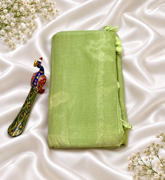 Pastel Green Mul Cotton Saree