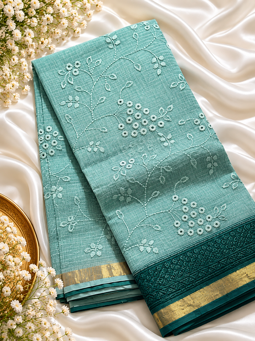 Light Green Pure Kota Cotton Saree
