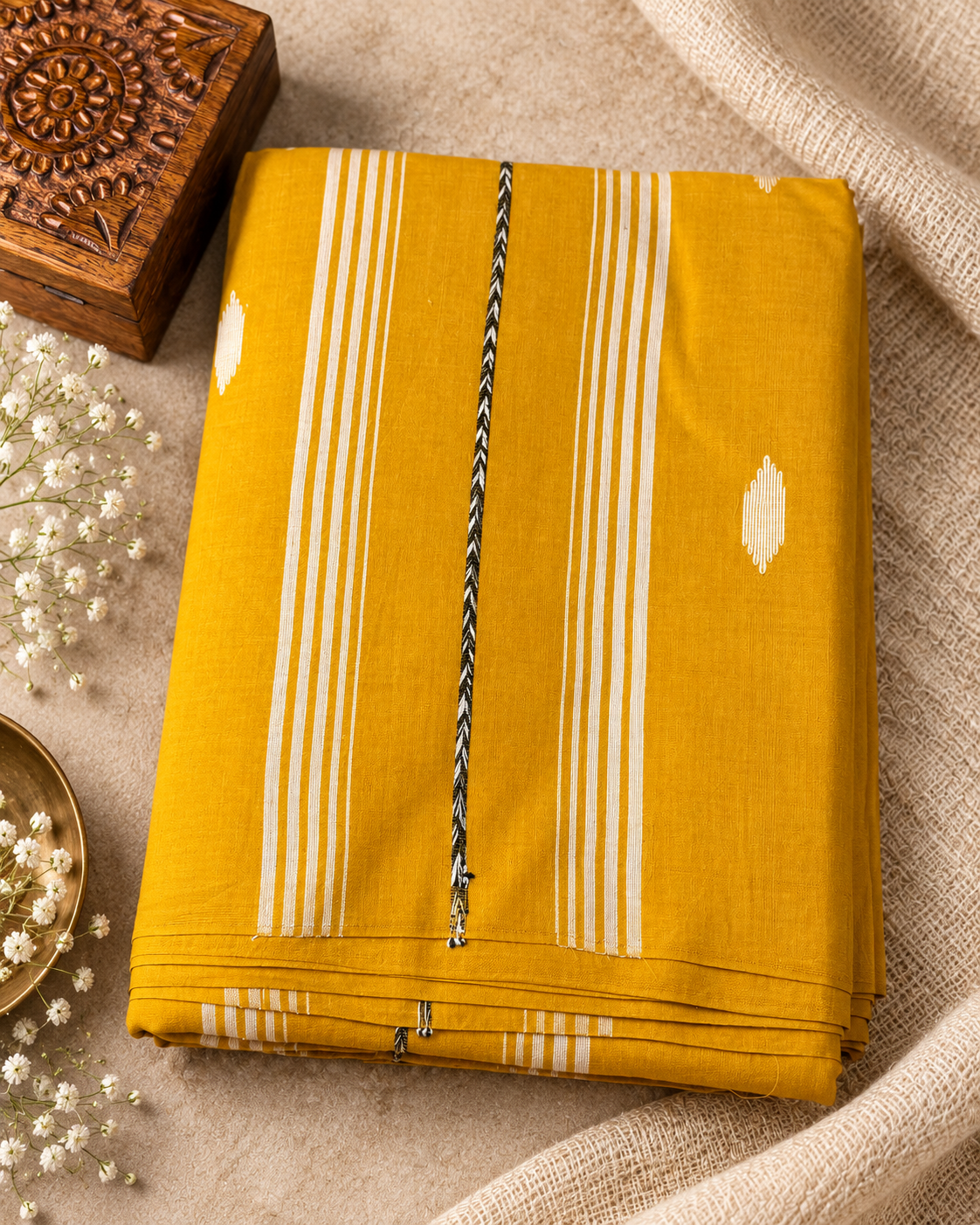 Yellow Malai Cotton Saree
