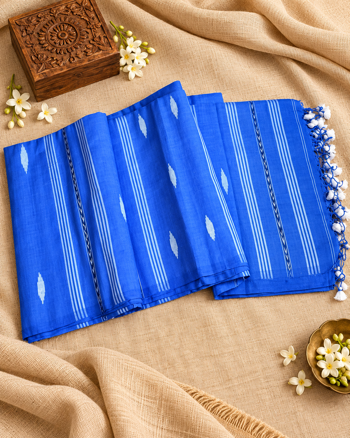 Blue Malai Cotton Saree