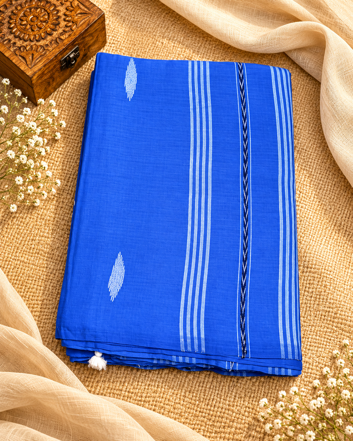 Blue Malai Cotton Saree